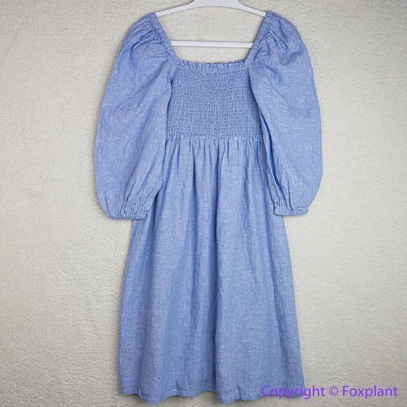 NEW J. the tall Crew Linen daydream dress in French‎ blue, tall MT - Picture 7 of 16